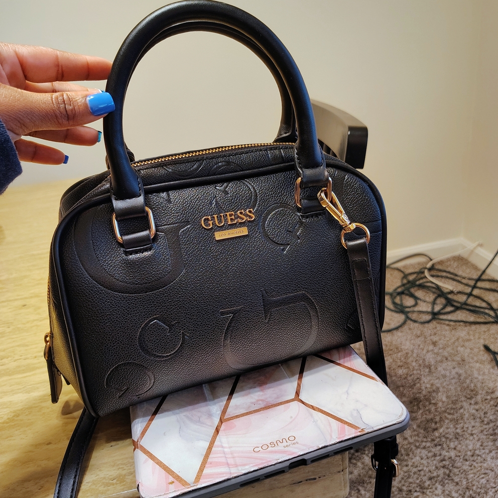 Guess Black Embossed Satchel